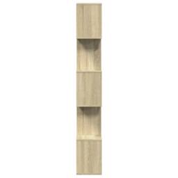 Berkfield Home Room Divider Bookcase 5-Tier Sonoma Oak 70x24x161 cm Engineered Wood in Natural - Size: 70 x 24 x 161 cm - thumbnail 6