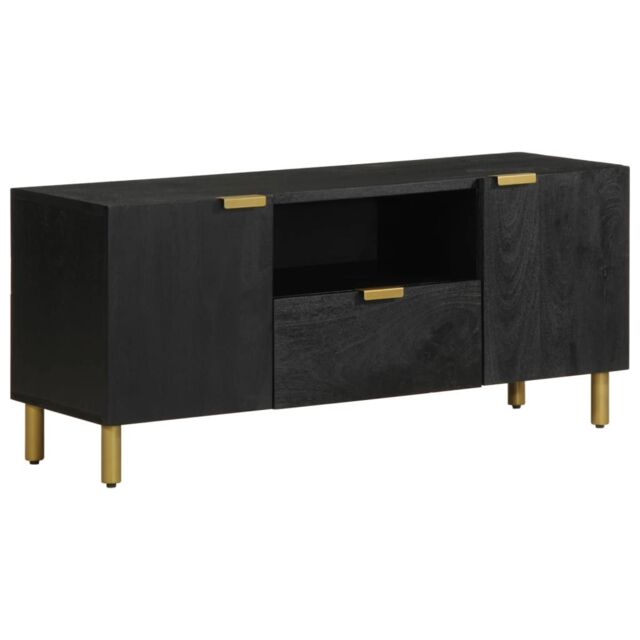 Berkfield Home TV Cabinet Black 105x33x46 cm Engineered Wood - Size: 105 x 33 x 46 cm - image 1