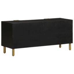 Berkfield Home TV Cabinet Black 105x33x46 cm Engineered Wood - Size: 105 x 33 x 46 cm - thumbnail 5