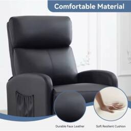 SPETLEK Push Back Recliner Chair Black - Size: 0.6m2 - thumbnail 4