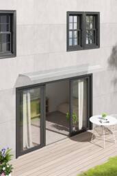 Garden Sanctuary Front Door Window Outdoor Clear Awning Canopy Rain Cover - Size: X