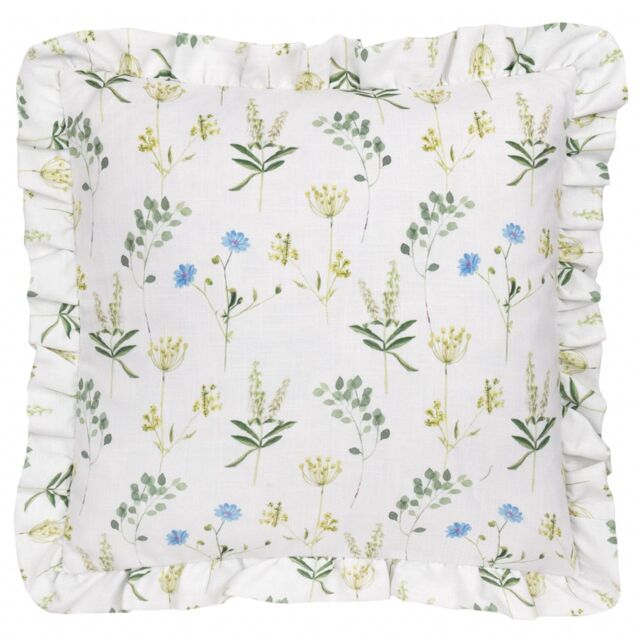 Wylder Meadow Ruffle Floral Cushion in Blue - Size: 50 cm x 50 cm - image 1