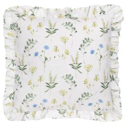 Wylder Meadow Ruffle Floral Cushion in Blue - Size: 50 cm x 50 cm - thumbnail 1