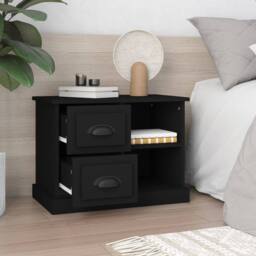 Berkfield Home Elegant Bedside Cabinet Black 60x35.5x45 cm - thumbnail 1