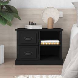 Berkfield Home Elegant Bedside Cabinet Black 60x35.5x45 cm - thumbnail 2