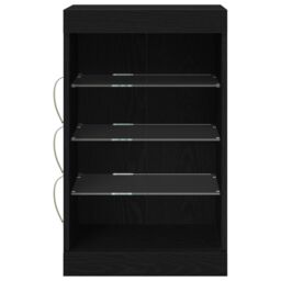 Berkfield Home Sideboard with LED Lights Black Oak 41x37x67 cm - Size: 41 x 37 x 67 cm - thumbnail 5