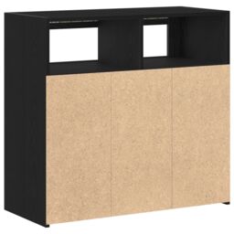 Berkfield Home Sideboard with LED Lights - Black Oak - 80x35x75 cm - Engineered Wood - Size: 80 x 35 x 75 cm - thumbnail 4