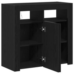 Berkfield Home Sideboard with LED Lights - Black Oak - 80x35x75 cm - Engineered Wood - Size: 80 x 35 x 75 cm - thumbnail 5