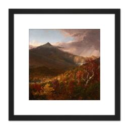 Artery8 Cole Schroon Mountain Essex New York After Storm 8X8 Inch Square Wooden Framed Wall Art Print Picture with Mount in Black - thumbnail 1