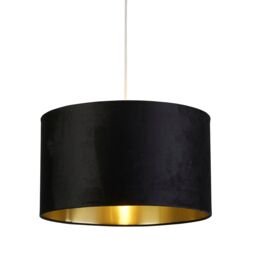 Lighting Collection Black Velvet Brushed Golder Inner Shade Lamp Shade