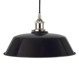 SE Home Navy Blue Chancery Pendant Light - Nickel - Black Twisted