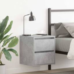 Berkfield Home Durable Wall-mounted Bedside Cabinets 2 pcs Concrete Grey 38x34x40 cm - Size: 38 x 34 x 40 cm - thumbnail 2