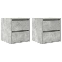 Berkfield Home Durable Wall-mounted Bedside Cabinets 2 pcs Concrete Grey 38x34x40 cm - Size: 38 x 34 x 40 cm - thumbnail 3