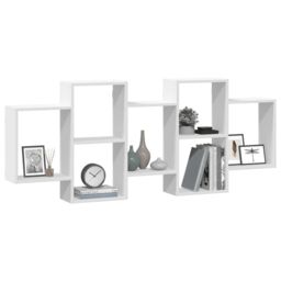 Berkfield Home Wall Shelf White 159x18x65 cm Engineered Wood - Size: 159 x 18 x 65 cm - thumbnail 3