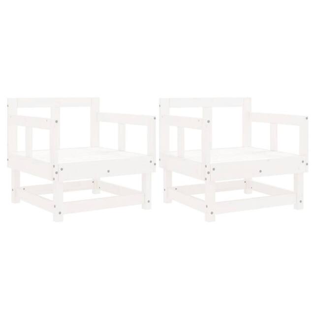 Berkfield Home Garden Chairs 2 pcs White Solid Wood Pine - image 1