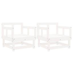 Berkfield Home Garden Chairs 2 pcs White Solid Wood Pine