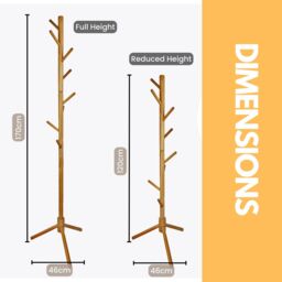 Pirlo Plush Wooden Adjustable Coat Stand With 8 Hooks in Brown - thumbnail 4