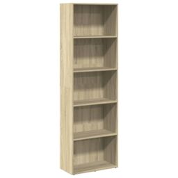 Berkfield Home Bookcase Sonoma Oak 60x30x189 cm Engineered Wood in Brown - Size: 60 x 30 x 189 cm - thumbnail 2