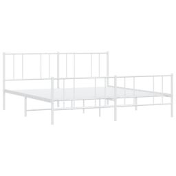 Berkfield Home Metal Bed Frame with Headboard & Footboard White 183x213 cm - thumbnail 5