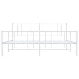 Berkfield Home Metal Bed Frame with Headboard & Footboard White 183x213 cm - thumbnail 6
