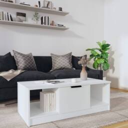 Berkfield Home Coffee Table White 102x50x36 cm Engineered Wood - Size: 102 x 50 x 36 cm - thumbnail 2