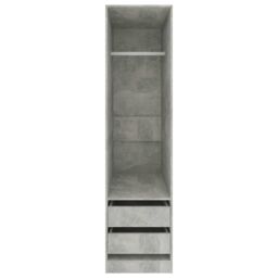 Berkfield Home Wardrobe with Drawers Concrete Grey 50x50x200 cm Engineered Wood - Size: 50 x 50 x 200 cm - thumbnail 4