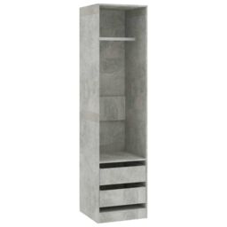 Berkfield Home Wardrobe with Drawers Concrete Grey 50x50x200 cm Engineered Wood - Size: 50 x 50 x 200 cm - thumbnail 2