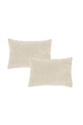 Bianca 'Attica Velvet' Embroidered Pillow sham Pair in Natural - Size: Standard Pillow Case - thumbnail 3