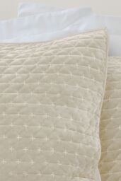 Bianca 'Attica Velvet' Embroidered Pillow sham Pair in Natural - Size: Standard Pillow Case - thumbnail 2