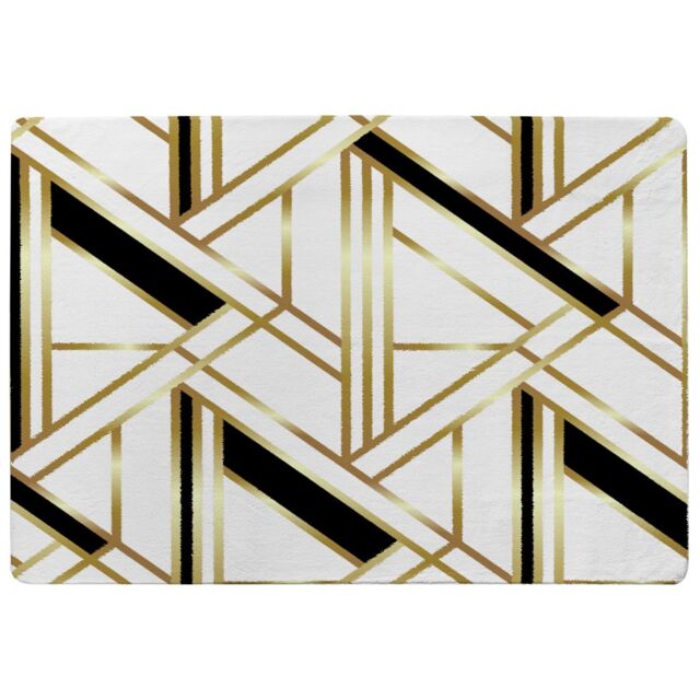 Benjamin Tate Design Golden Art Deco Designer Rug in Natural - Size: Large - image 1