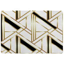 Benjamin Tate Design Golden Art Deco Designer Rug in Natural - Size: Large - thumbnail 1