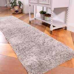 Kukoon Soft Fluffy Thick Pile Shaggy Area Rug, Living Room Bedroom Carpet Runner in Silver - Size: 60 cm x 240 cm - thumbnail 6