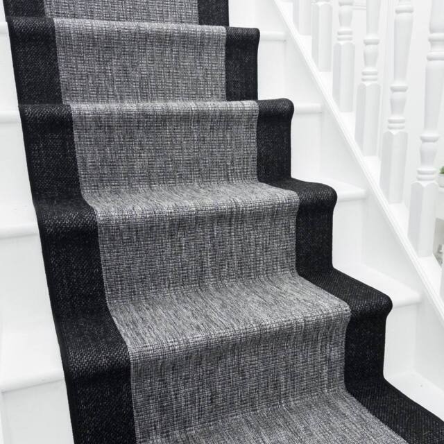 runrug Stair Runner Carpet - Durable, Non-Slip, 7mm - 'Jenga' in Dark Grey - Size: 66 cm x 660 cm - image 1