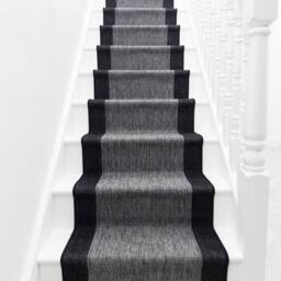 runrug Stair Runner Carpet - Durable, Non-Slip, 7mm - 'Jenga' in Dark Grey - Size: 66 cm x 660 cm - thumbnail 3