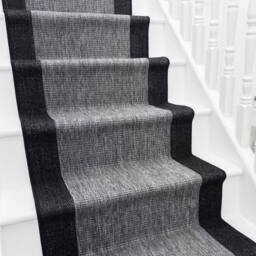 runrug Stair Runner Carpet - Durable, Non-Slip, 7mm - 'Jenga' in Dark Grey - Size: 66 cm x 660 cm - thumbnail 1