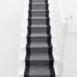 runrug Stair Runner Carpet - Durable, Non-Slip, 7mm - 'Jenga' in Dark Grey - Size: 66 cm x 660 cm - thumbnail 4