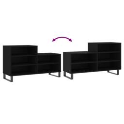 Berkfield Home Shoe Cabinet Black 102x36x60 cm Engineered Wood - Size: 102 x 36 x 60 cm - thumbnail 7