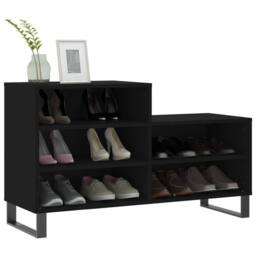 Berkfield Home Shoe Cabinet Black 102x36x60 cm Engineered Wood - Size: 102 x 36 x 60 cm - thumbnail 1