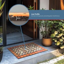 Nicoman Eco-Friendly Elegant Tile Mat Barrier Doormat Red Border - Size: 44 cm x 75 cm - thumbnail 4