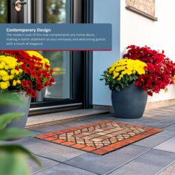 Nicoman Eco-Friendly Elegant Tile Mat Barrier Doormat Red Border - Size: 44 cm x 75 cm - thumbnail 5