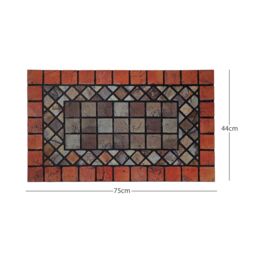 Nicoman Eco-Friendly Elegant Tile Mat Barrier Doormat Red Border - Size: 44 cm x 75 cm - thumbnail 2