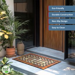 Nicoman Eco-Friendly Elegant Tile Mat Barrier Doormat Red Border - Size: 44 cm x 75 cm - thumbnail 3