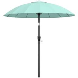 OUTSUNNY 2m Shanghai Garden Parasol Umbrella, Outdoor Sun Shade in Turquoise - thumbnail 2