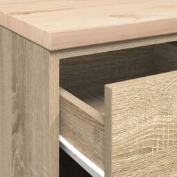 Berkfield Home Durable Garage Storage Cabinet Sonoma Oak 40x51x85 cm Solid Wood Pine in Light Tan - Size: 40 x 51 x 85 cm - thumbnail 9