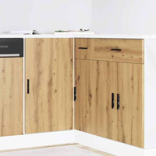 Berkfield Home Sink Base Cabinet Artisan Oak Engineered Wood in Brown - image 1