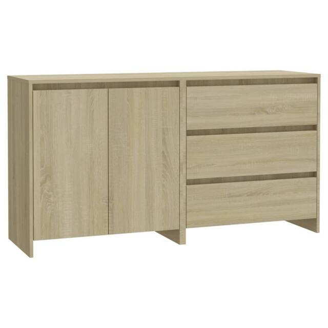 Berkfield Home 2 Piece Sideboard Sonoma Oak Engineered Wood in Beige - image 1