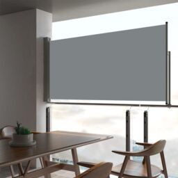 Berkfield Home Patio Retractable Side Awning 80x300 cm Grey - thumbnail 1