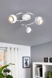 Eglo Bimeda Metal 3 Light (Inclusive) Ceiling Fitting in White - thumbnail 2