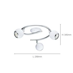 Eglo Bimeda Metal 3 Light (Inclusive) Ceiling Fitting in White - thumbnail 3