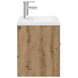 Berkfield Home Sink Cabinet with Built-in Basin & Faucet Artisan Oak in Brown - thumbnail 6